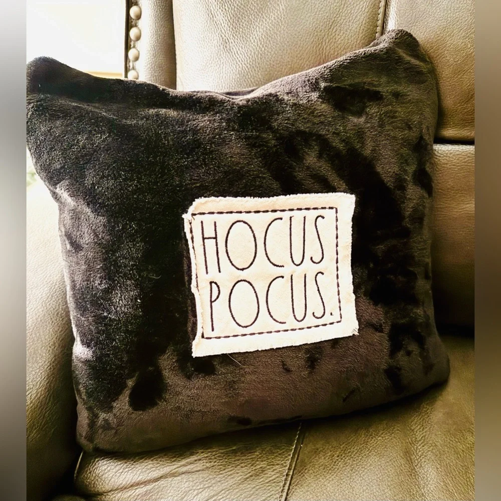 Rae Dunn embroidered accent pillow down filled plush Hocus Pocus Halloween throw